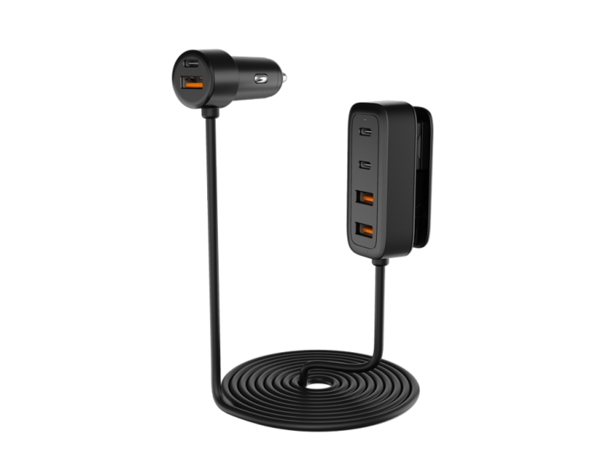 108W In-Car Charger With Multi-Port Extended Charging Hub