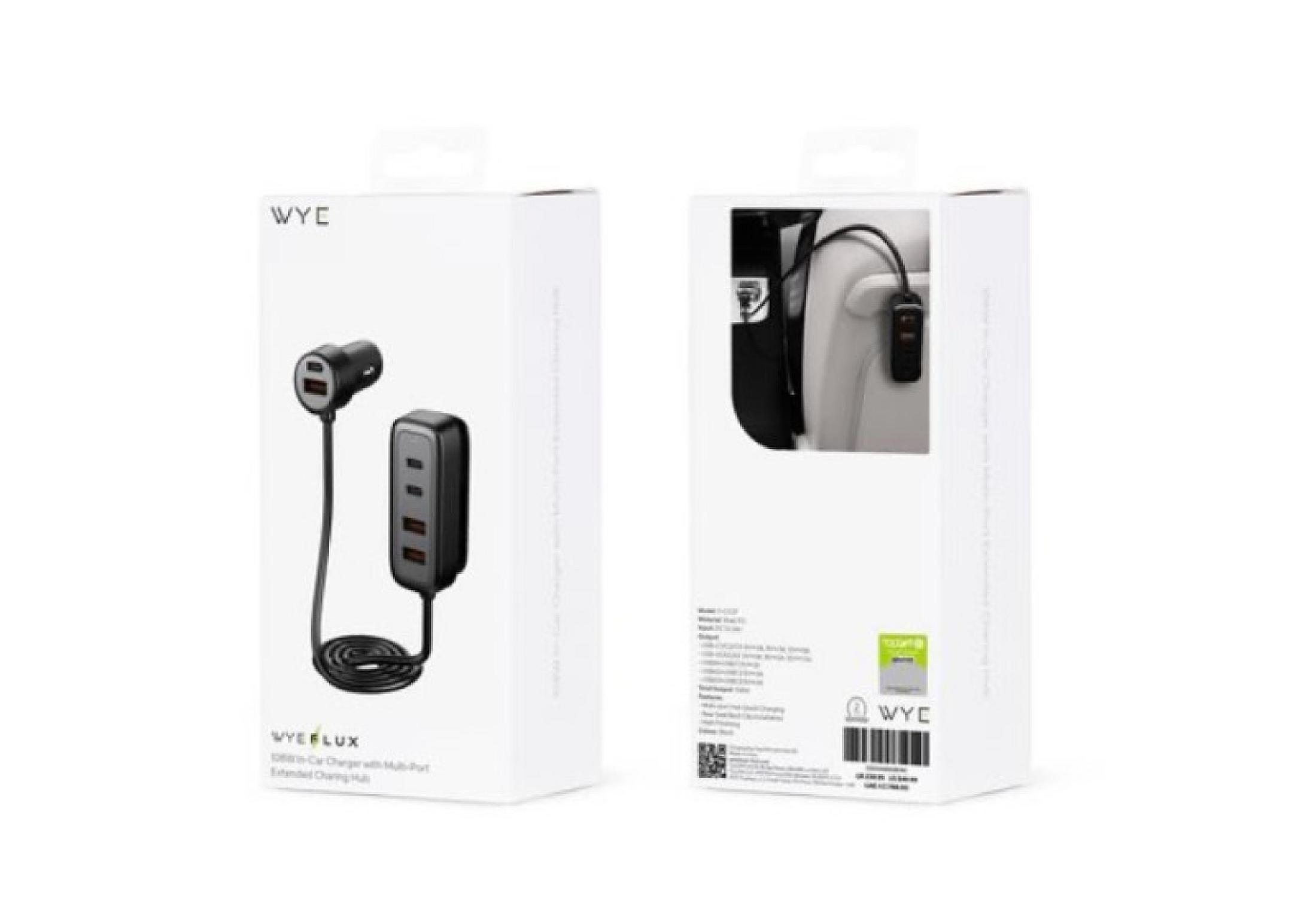 108W In-Car Charger With Multi-Port Extended Charging Hub - Image 2