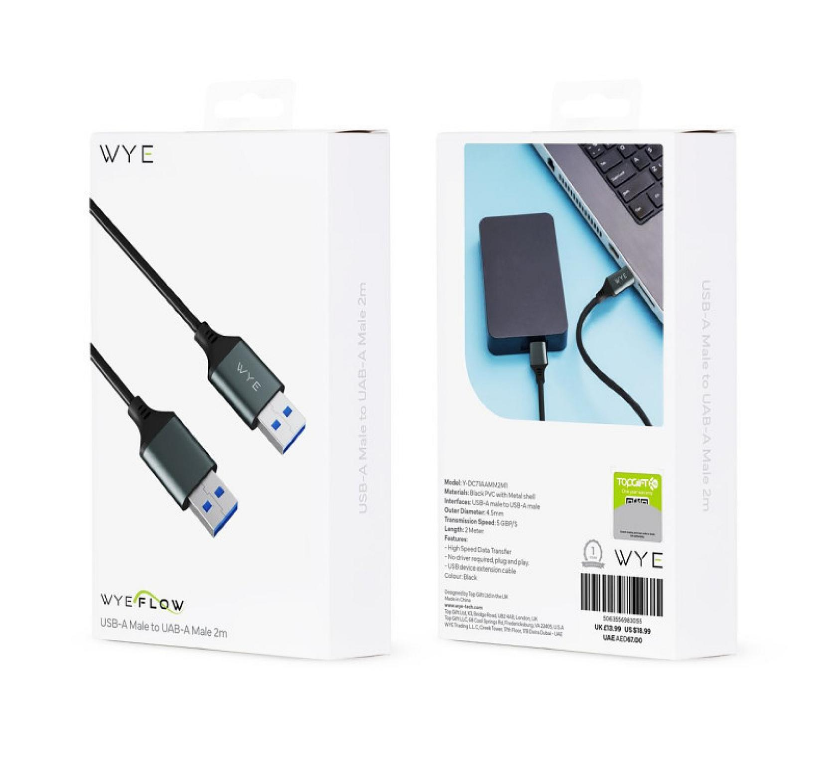 WYE USB-A Male to Male 2m - Image 3