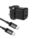 32W Dual Port USB-C & USB-A Charging Kit with USB-C to USB-C Cable (Gan III)