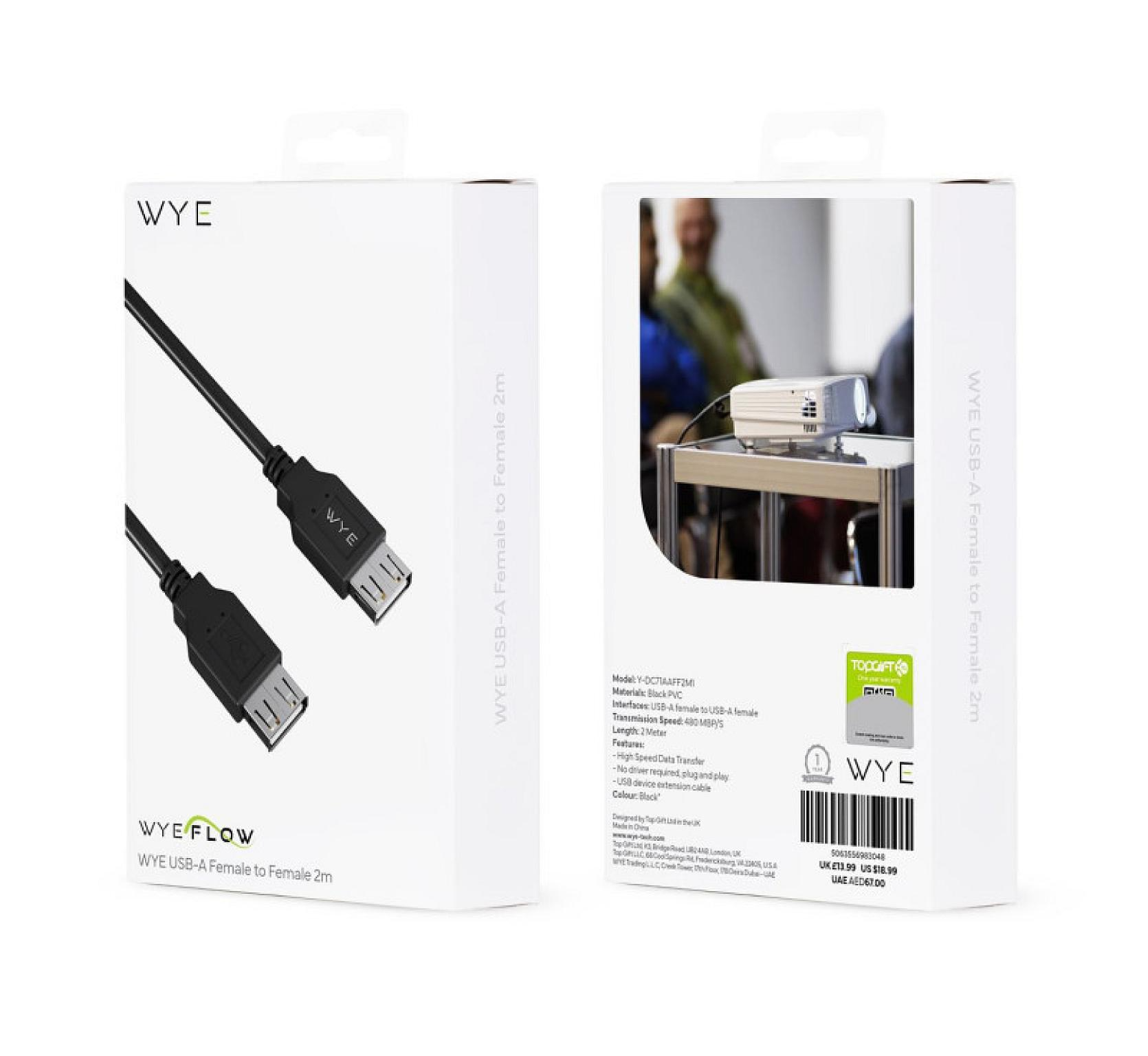 WYE USB-A Female to Female 2m - Image 3